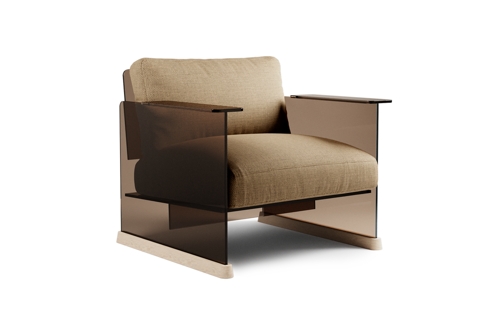 Clara Glass Armchair, Copper