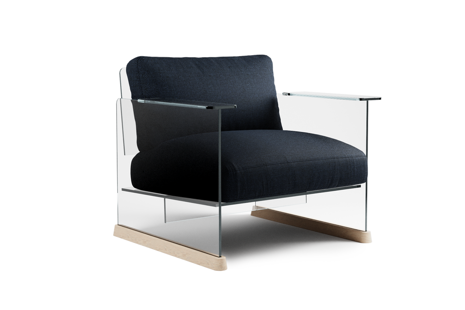 Glass armchair hotsell