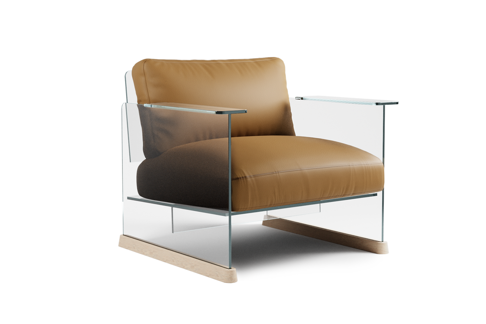 Clara Glass Armchair, Super Clear – VESTAFORM - Main Image